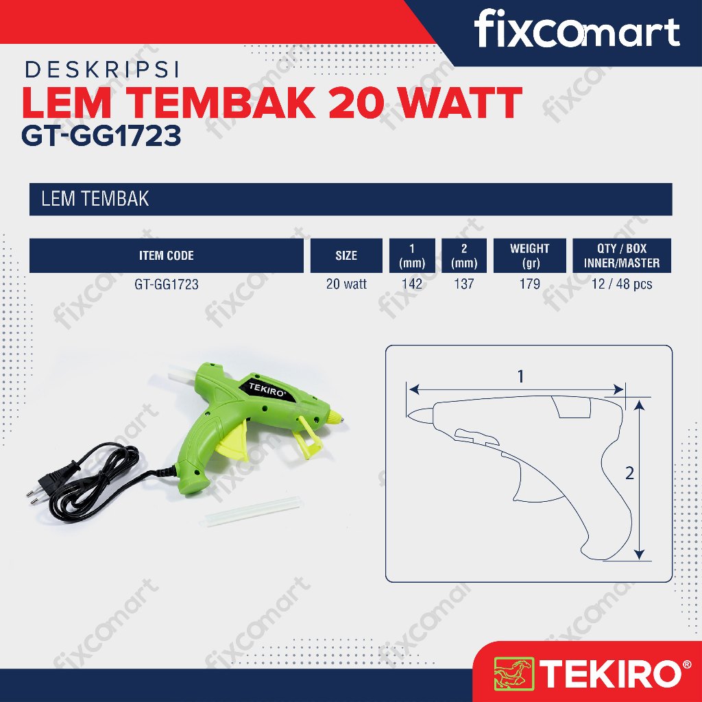 TEKIRO LEM TEMBAK / GLUE GUN PISTOL/ LEM TEMBAK LILIN 20 WATT