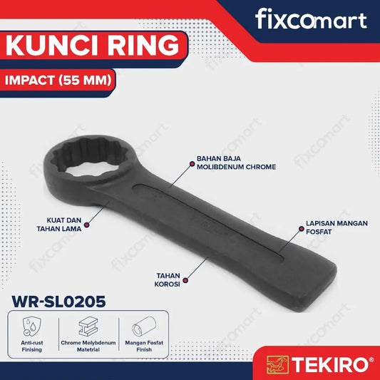 Tekiro Kunci Ring Ketok Pukul 55 mm / Tekiro Slogging Wrench 55 mm FIXCOMART