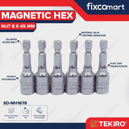 Tekiro Magnetic Hex Nut 8 X 45 mm / Kunci Baut Roofing FIXCOMART