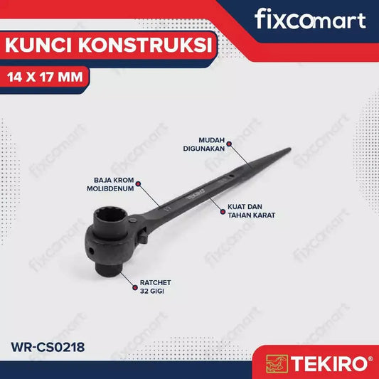 Tekiro Kunci Ring Double Ratchet 14 X 17 mm / Tekiro Contruction Wrench FIXCOMART