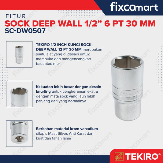 Tekiro Mata Sock Deep Wall 1/2 Inch 30 Mm 6Pt