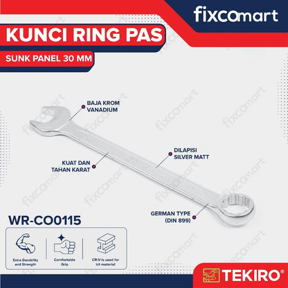 Tekiro Kunci Ring Pas Sunk Panel 30 mm - Combination Wrench