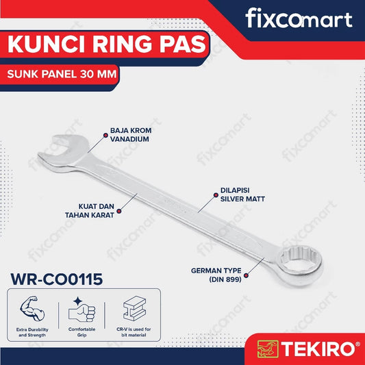 Tekiro Kunci Ring Pas Sunk Panel 30 mm - Combination Wrench