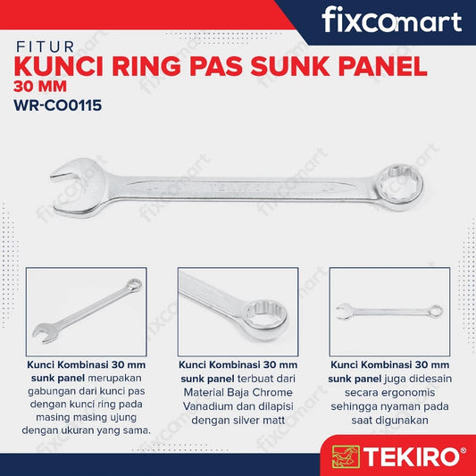Tekiro Kunci Ring Pas Sunk Panel 30 mm - Combination Wrench