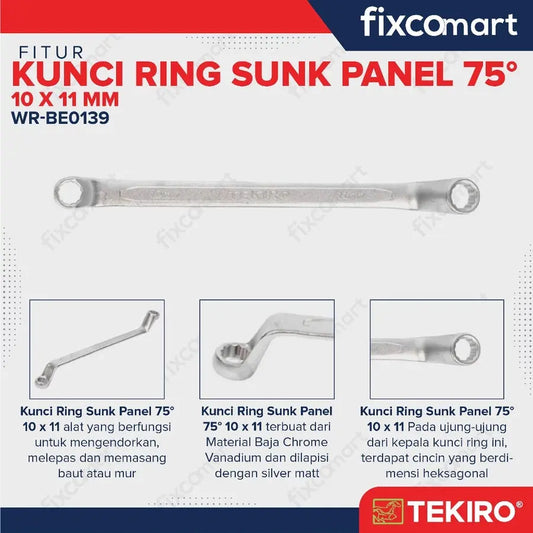 Tekiro Kunci Ring  10 X 11 Mm Sunk Panel 75 Derajat FIXCOMART