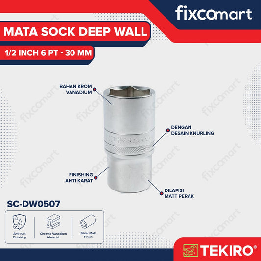 Tekiro Mata Sock Deep Wall 1/2 Inch 30 Mm 6Pt