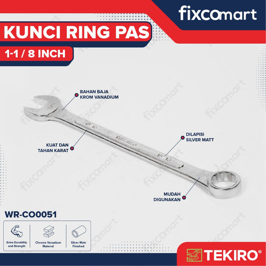 Tekiro Kunci Kombinasi 1 1/18 Inch / Kunci Ring Pas Inch