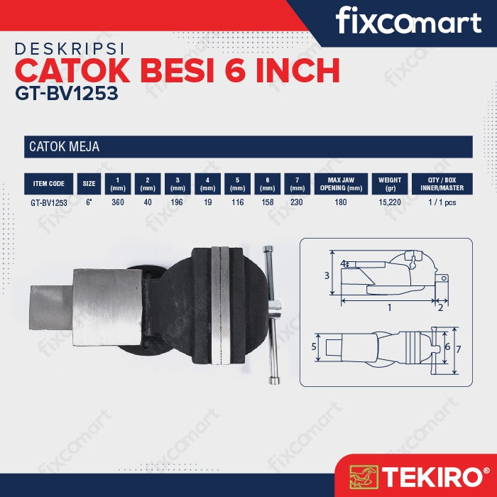 Tekiro Ragum 6 Inch / Tekiro Catok Besi 6 Inch