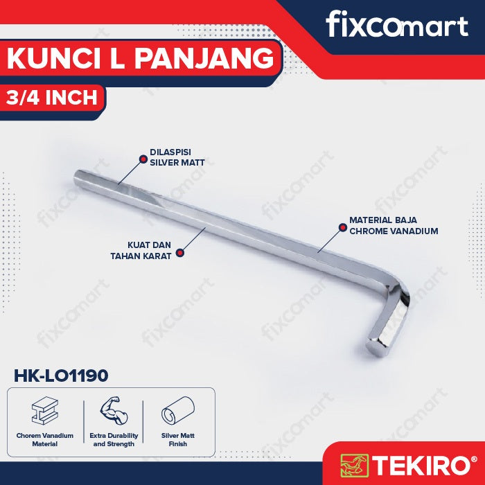 Tekiro Kunci L Panjang 3/4 inch / Hex Key Long