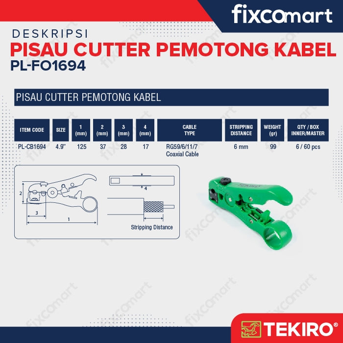 Tekiro Cutter Pemotong Kabel / Tekiro Blade Cable Stripper