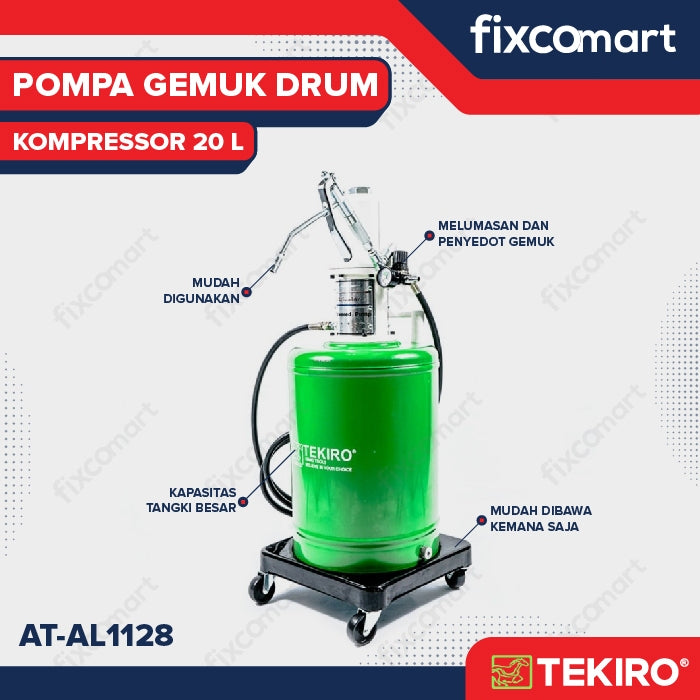 Tekiro Pompa Gemuk Drum Kompresor 20L / Tekiro Air Lubricator For Grease