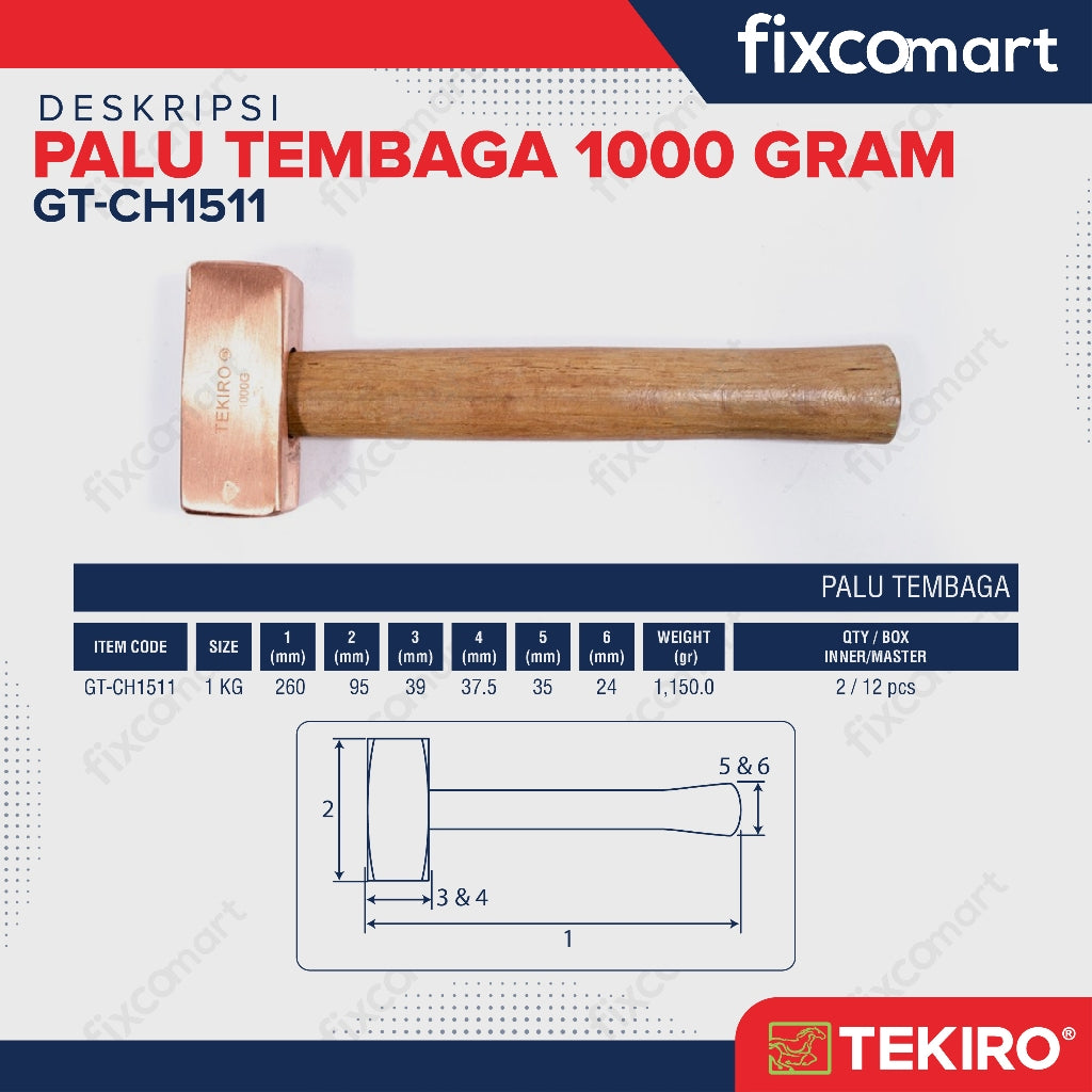 Tekiro Palu Tembaga 1000G / Tekiro Cooper Hammer