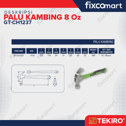 Tekiro Palu Kambing 8 Oz / Tekiro Claw Hammer / Palu Paku
