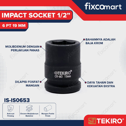 Tekiro Mata Sock Impact 1/2 Inch 19 Mm 6 Pt / Tekiro Socket Impact