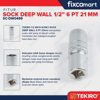 Tekiro Mata Sock Deep Waal 1/2 Inch 21 Mm 6Pt