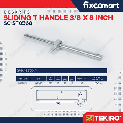 Tekiro Gagang Sock T 3/8 X 8 Inch / Tekiro Sliding T Handle