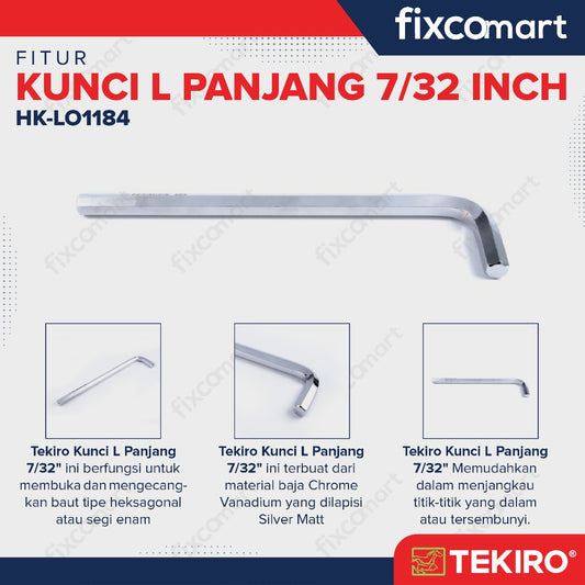 Tekiro Kunci L Panjang 7/32 Inch / Kunci L Inch