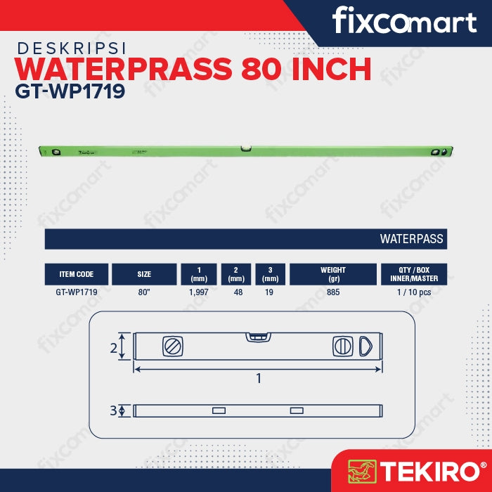 Tekiro Waterpass 80 Inch / Alat Ukur Level