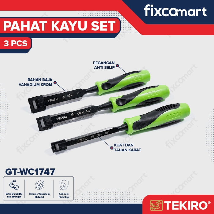 Tekiro Pahat Kayu Set 3 Pcs Pahat Set Tekiro Lengkap Original