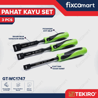 Tekiro Pahat Kayu Set 3 Pcs Pahat Set Tekiro Lengkap Original