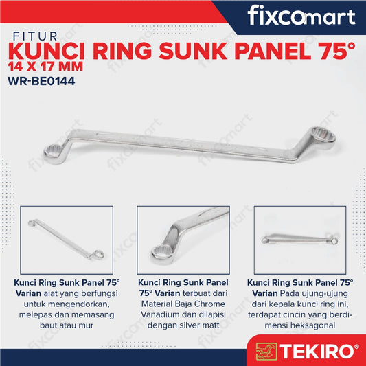 Tekiro Kunci Ring 14 X 17 mm Sunk Panel 75 Derajat