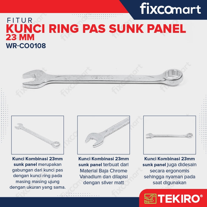 Tekiro Kunci Ring Pas 23 Mm Sunk Panel