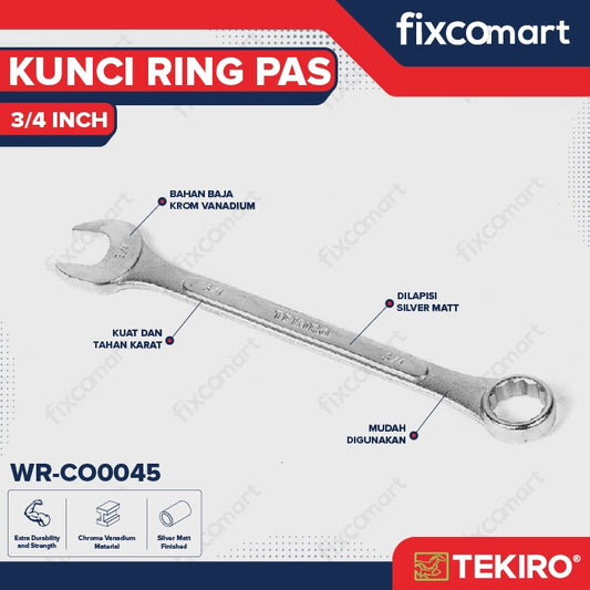 Tekiro Kunci Kombinasi 3/4 Inch / Kunci Ring Pas Inch