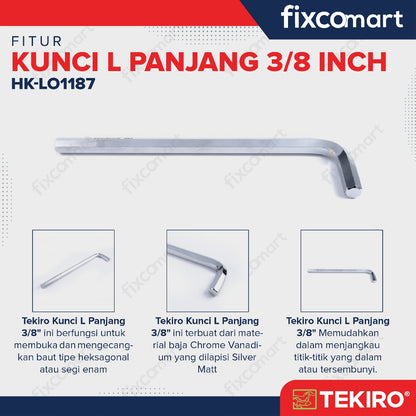 Tekiro Kunci L Panjang 3/8 inch / Hex Key Long