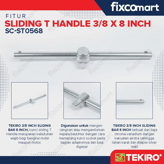 Tekiro Gagang Sock T 3/8 X 8 Inch / Tekiro Sliding T Handle