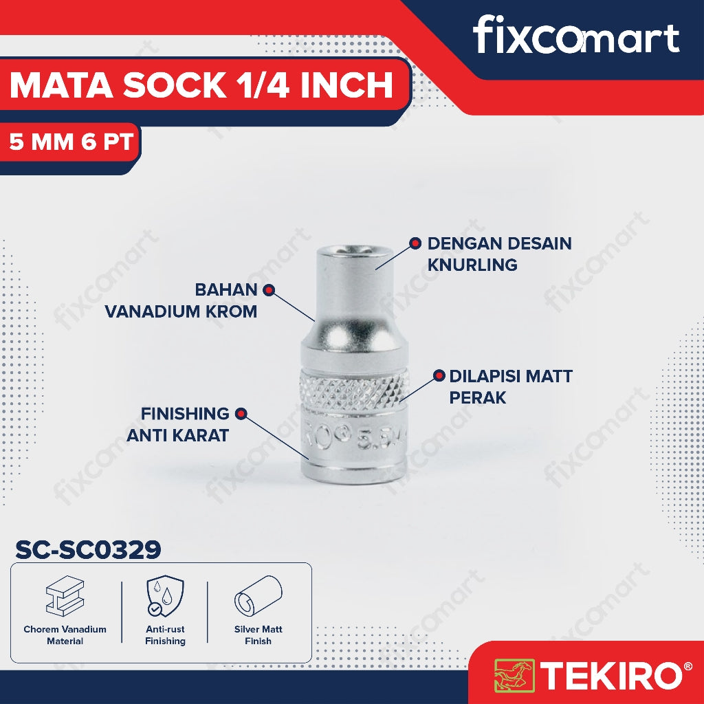 Tekiro Socket 1/4" 5 mm / Mata Socket 1/4 Inch