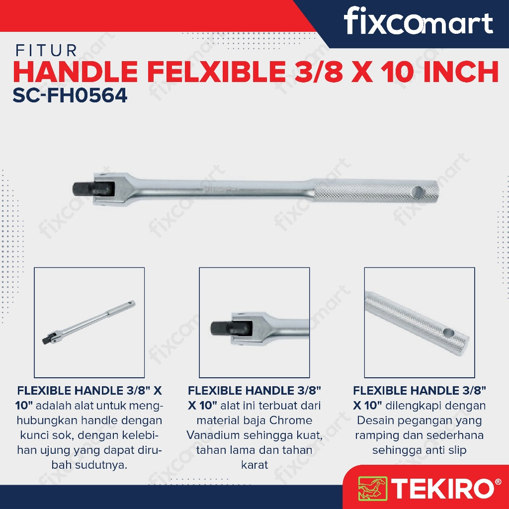 Ratchet Handle Flexible 3/8X10 Inch / Gagang Flexible