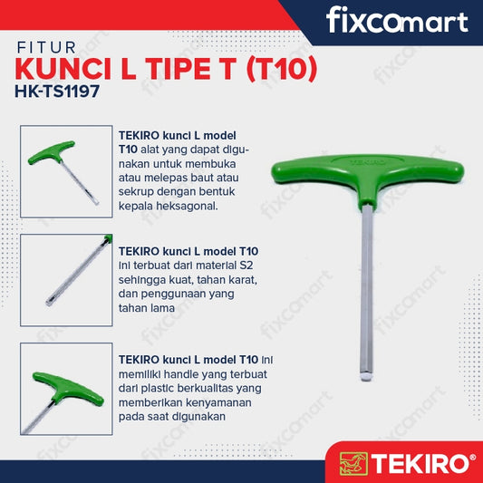 Tekiro Kunci L Model T / Tekiro T Shape Hex T10