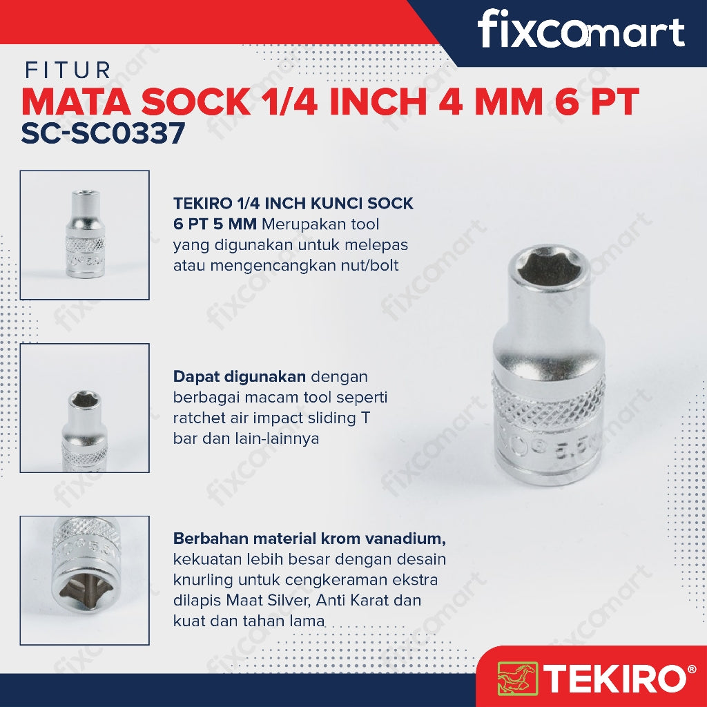 Tekiro Socket 1/4" 5 mm / Mata Socket 1/4 Inch