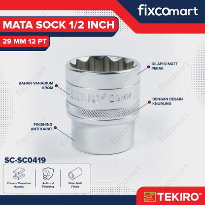 Tekiro Socket 1/2 inch 29 mm 12 PT