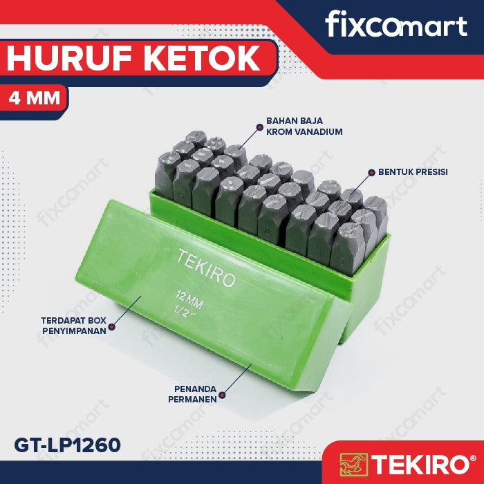 Tekiro Huruf Ketok 4 Mm / Tekiro Punch Letter