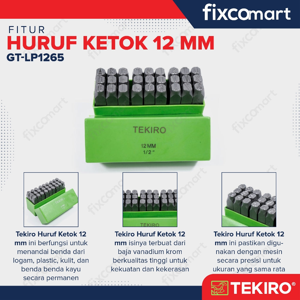 Huruf Ketok 12 mm / Ketok Huruf 12 mm / Letter Punch