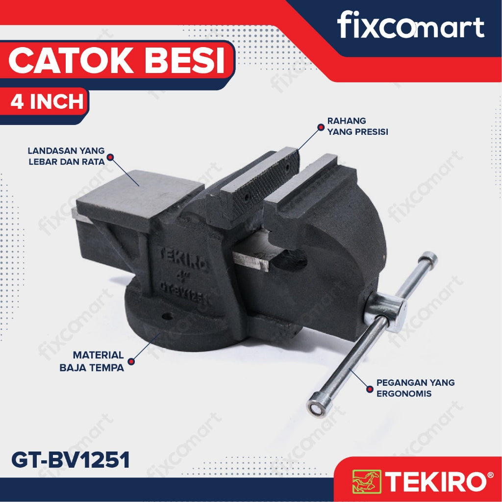 Tekiro Bench Vice 4 Inch / Tekiro Ragum Besi 4 Inch / Catok Besi