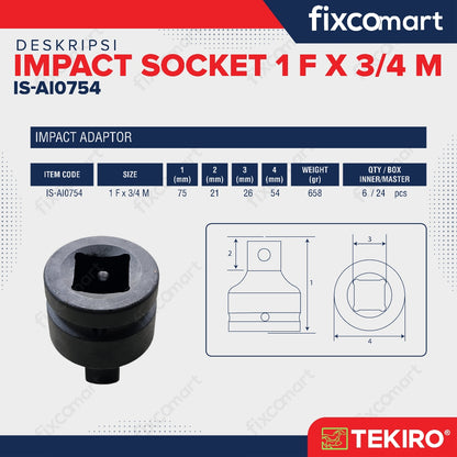 TEKIRO Adaptor Impact 1 F X 3/4 M