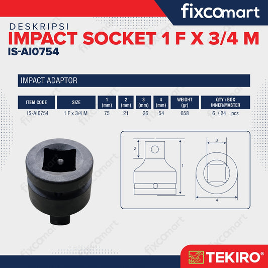 TEKIRO Adaptor Impact 1 F X 3/4 M