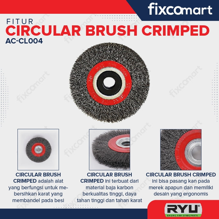 RYU Circular Brush Crimped 6 Inch 150 mm