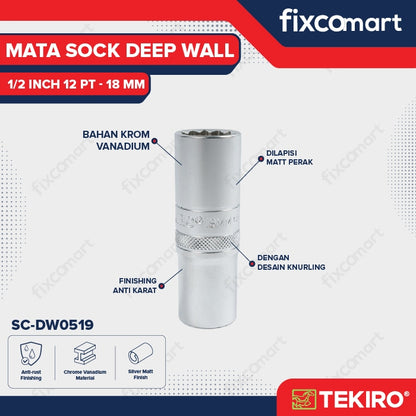 Tekiro Mata Sock Deep Wall 1/2 Inch 12PT 18 mm