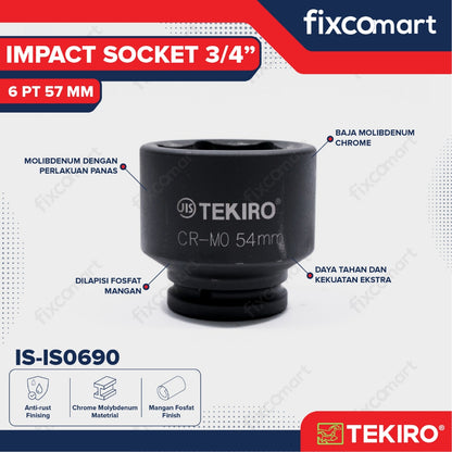 Tekiro Socket Impact 3/4 Inch 57 Mm 6 Pt / Mata Sock Impact