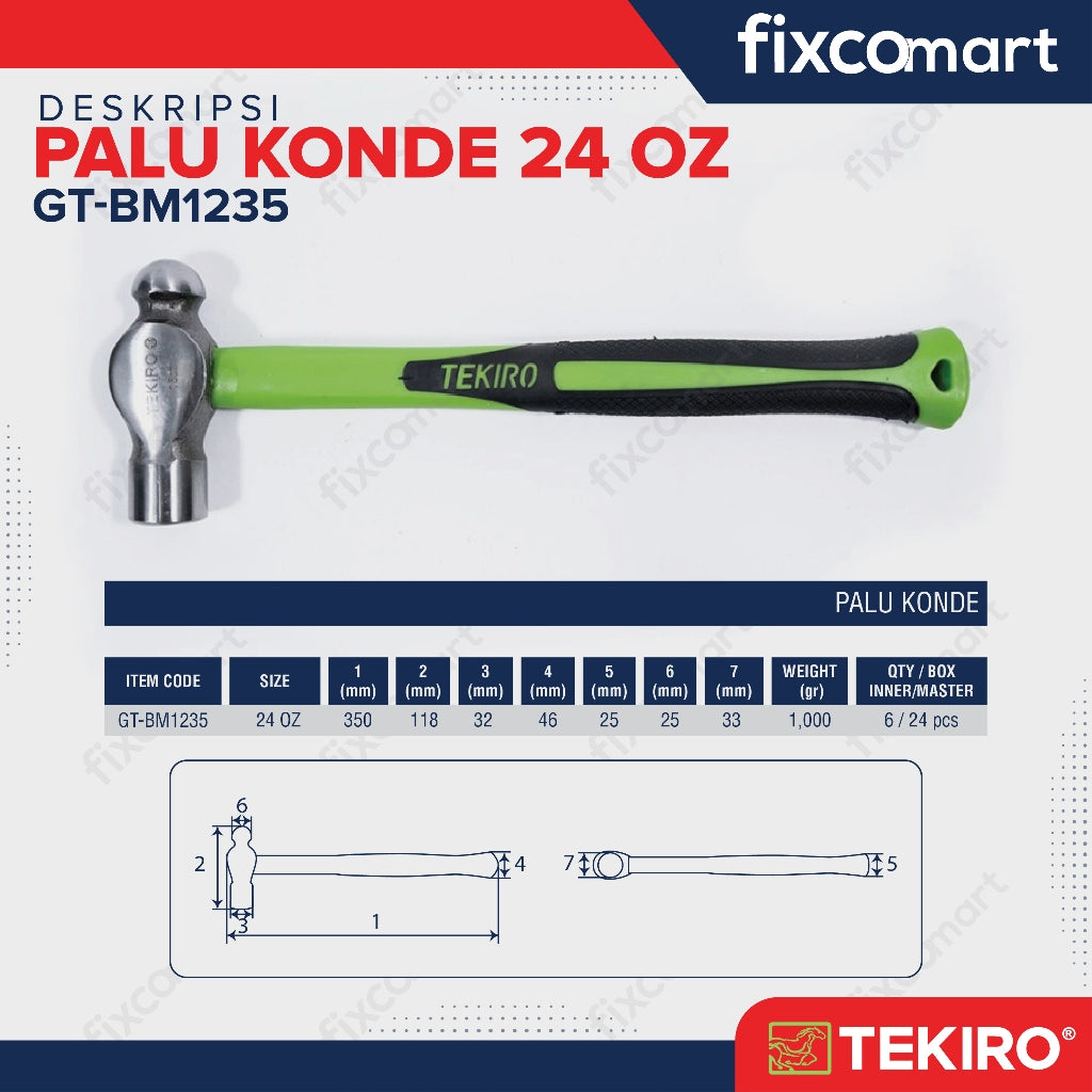 Tekiro Palu Konde 24 Oz / Ball Pein Hammer