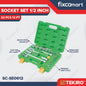 Tekiro Kunci Sock Set 22 Pcs 1/2" 10-32 mm 12PT Box Plastik / Sok Set