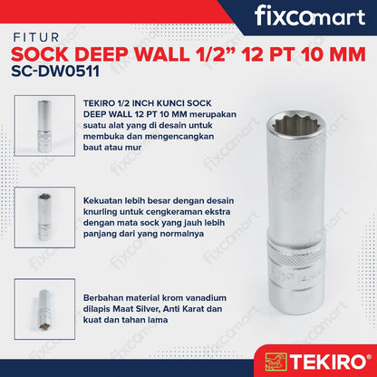 Tekiro Mata Sock Deep Waal 1/2 Inch 10 Mm 12Pt
