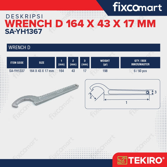 Tekiro Wrench D / Tekiro Kunci Komstir / Tekiro Special Tools