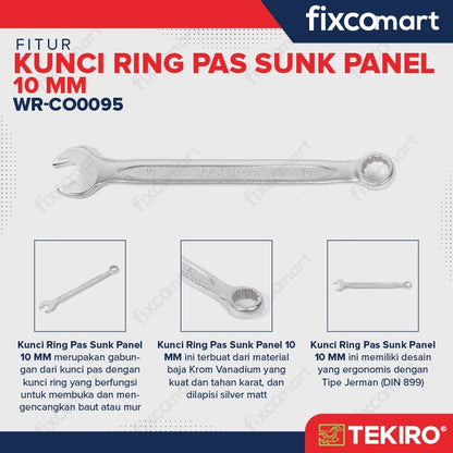 Tekiro Kunci Ring Pas 10 Mm Sunk Panel