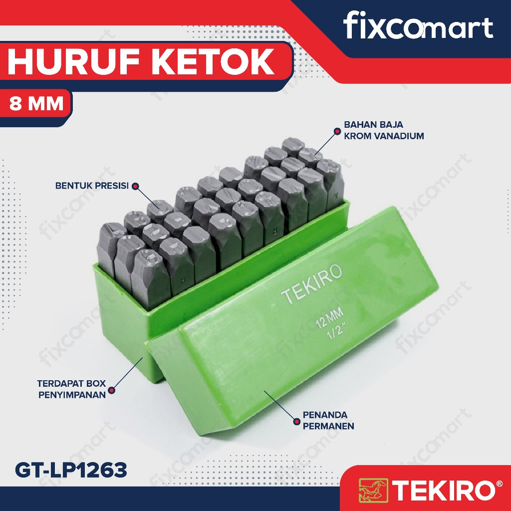 Tekiro Huruf Ketok 8 Mm / Tekiro Punch Letter
