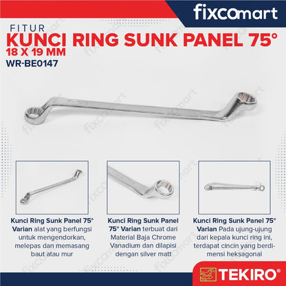 Tekiro Kunci Ring 18x19 Sunk Panel 75 Derajat