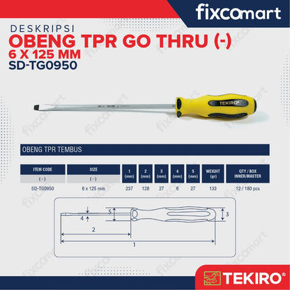 Tekiro Obeng TPR Ketok Min 6 X 125 mm - Tekiro Obeng Ketok